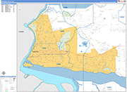 Niagara Falls  Wall Map Basic Style